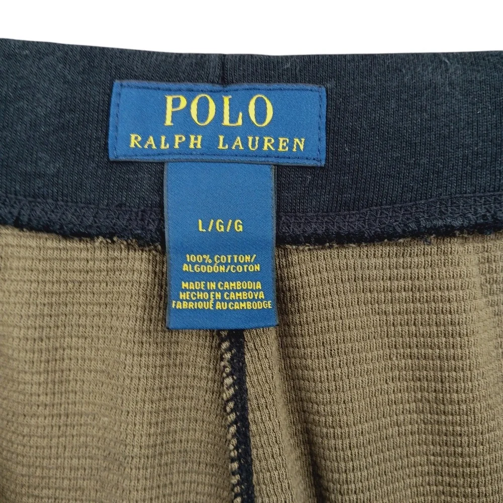 Polo Ralph Lauren Jogger Pants‎ Mens Large 33x28 Camo Waffle Knit Lounge Sleep